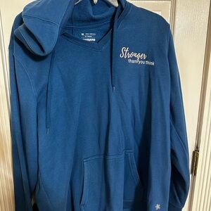 tek gear Navy Blue Hooded Sweatshirt with 'Stronger than you think' Script